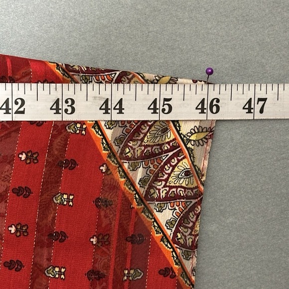 Simply Noelle Womens Top OS Red Paisley Sparkle Tassel Open Classic Boho Hippie - Picture 13 of 15